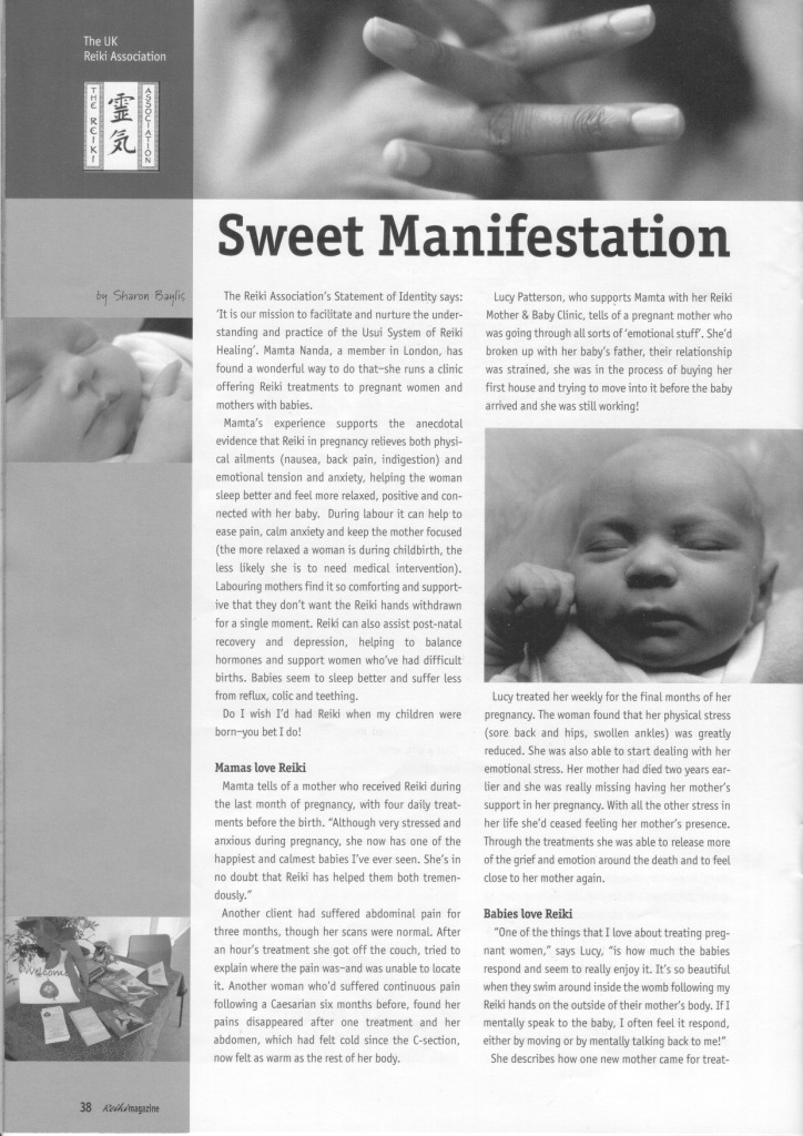 Reiki Magazine article mothers and babies 3